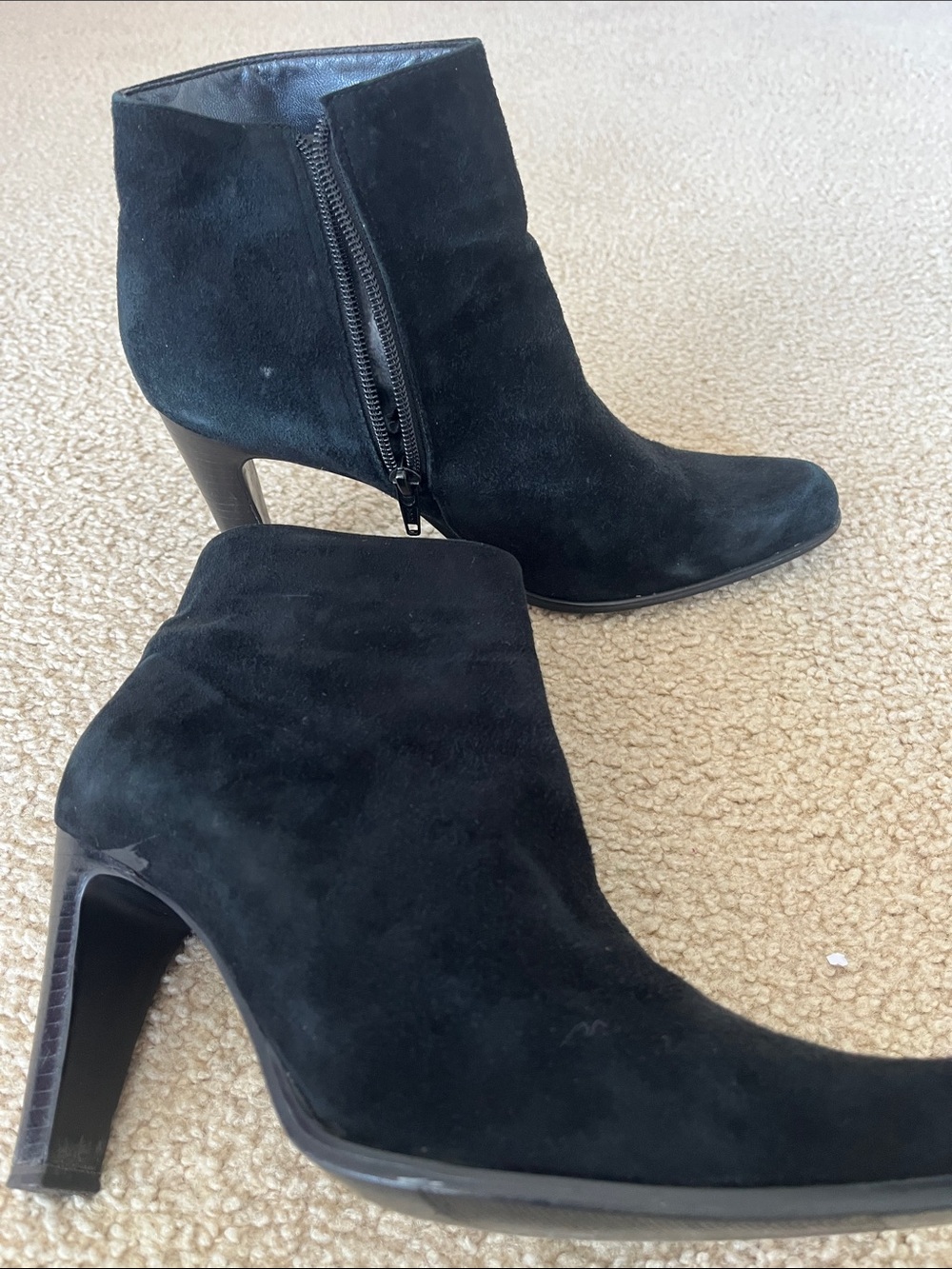 Black suede  3.5”  Heel Nine West boots